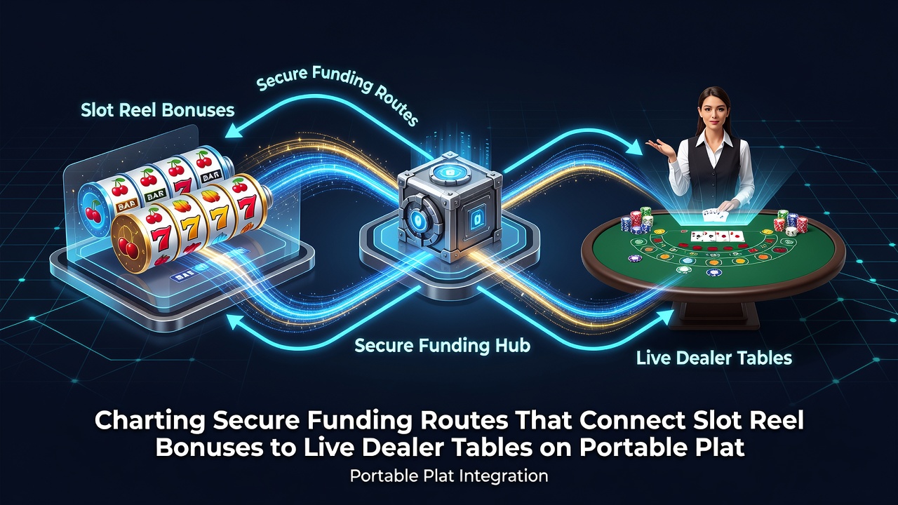 Mobile interface showing verified funding paths from slot bonuses to live dealer tables