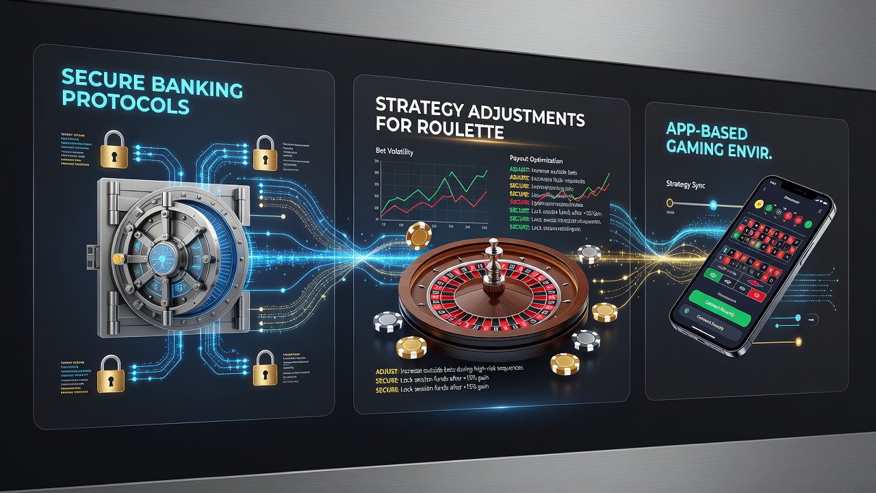 Secure mobile roulette session with overlaid strategy metrics and encrypted banking status indicators