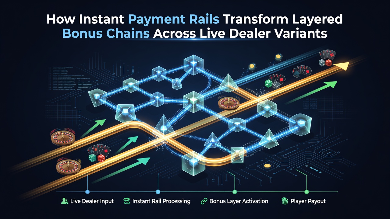 Instant payment rails connecting layered bonus structures in live dealer casino environments