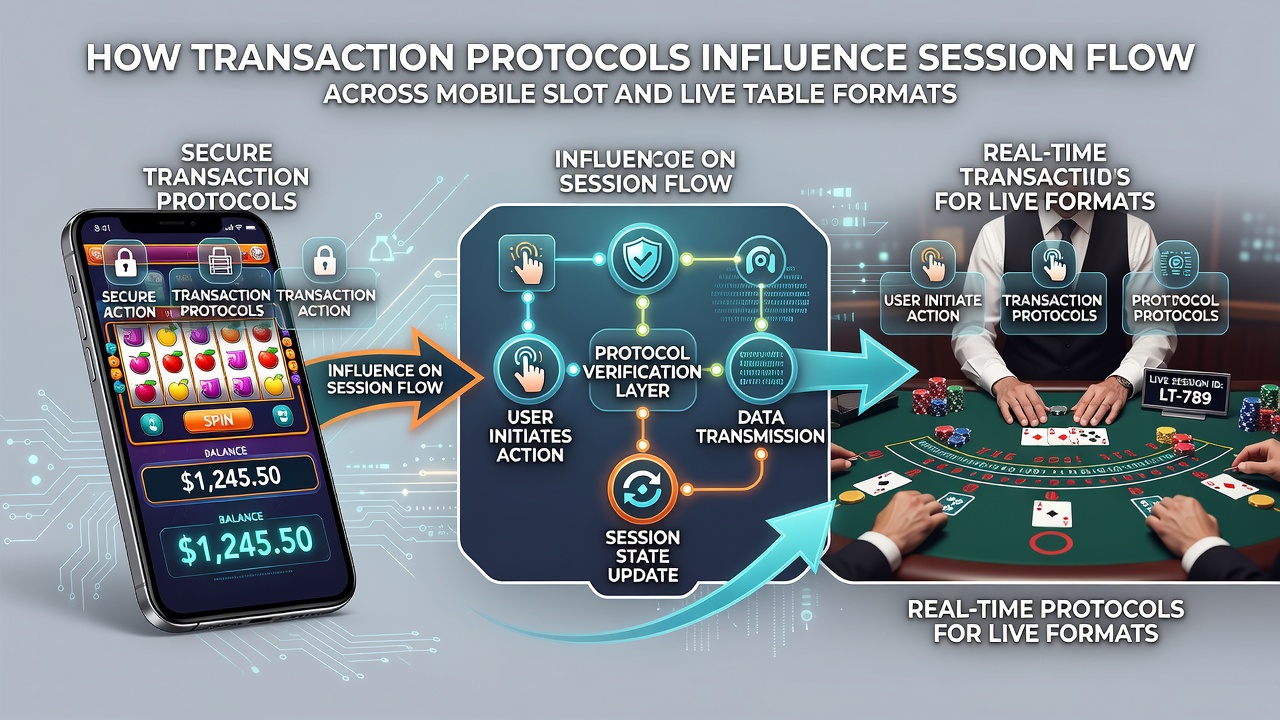 Mobile device showing slot game interface with transaction status indicators