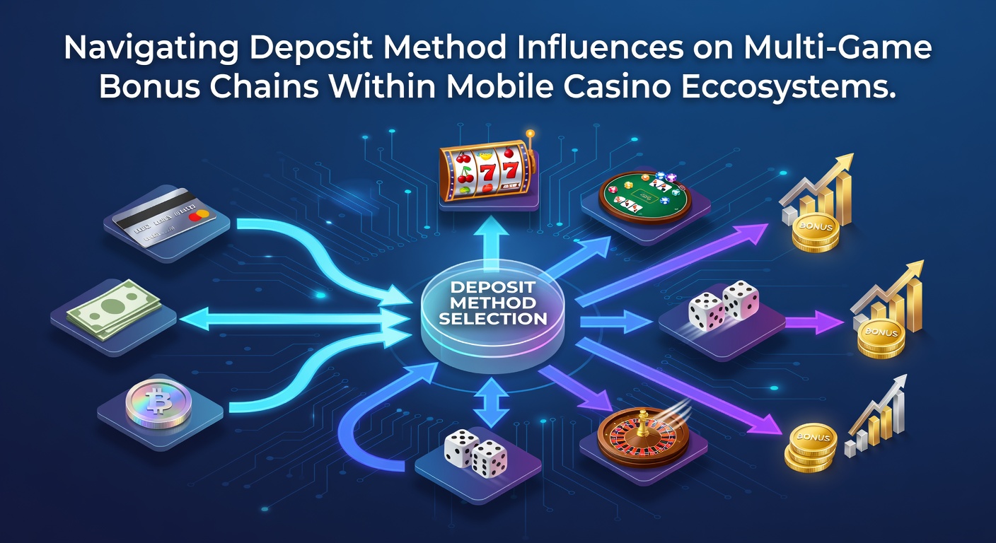 Mobile casino interface showing deposit options and bonus chain progress across slot and table game sections