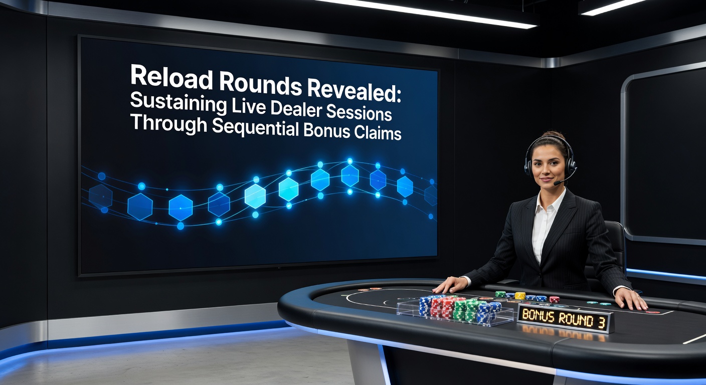 Close-up of a mobile screen showing a live dealer blackjack table with bonus notification popping up, representing sequential reload activation during play