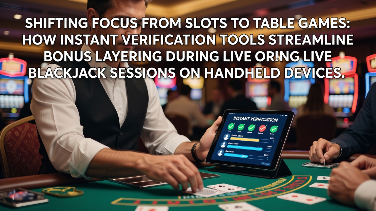Mobile player engaging in live blackjack with instant verification overlay on handheld device